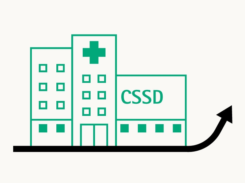 Ícone com um edifício URDUM e uma seta a apontar para cima por baixo do edifício