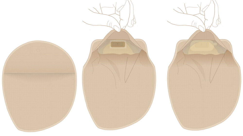 sacos com demonstração de janela de inspeção