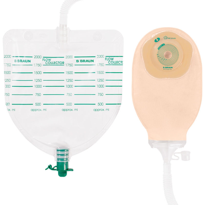 Saco de ostomia Flexima Active O' convex High Flow e saco distal Flow Collector